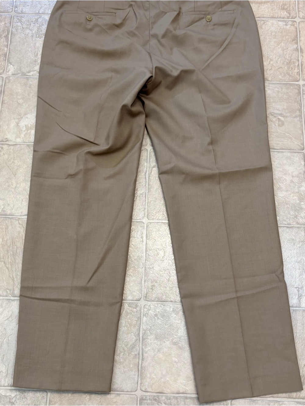 Lauren Ralph Lauren Total Comfort 100% Wool Men's Trouser, 36x30, Khaki/Taupe - Picture 7 of 15
